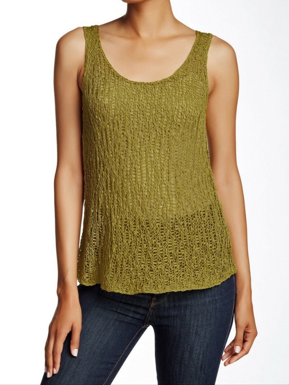 Eileen Fisher Olive Green Knit Tank Top